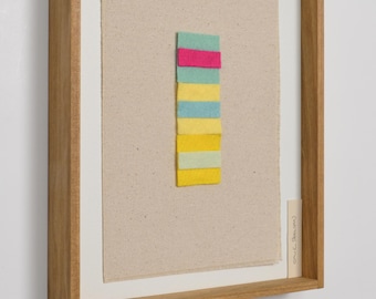 Boho Framed Textile Art – Colorful Geometric Fiber Wall Art, Modern Scandinavian Decor