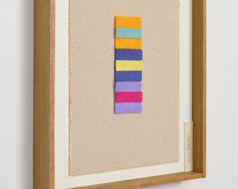 Boho Framed Textile Art – Colorful Geometric Fiber Wall Art, Modern Scandinavian Decor