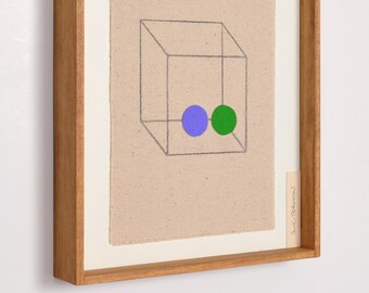 Modern Wall Art - Handmade Framed Perspective Textile Art, Colorful Geometric Fiber Wall Art, Modern Scandinavian Decor