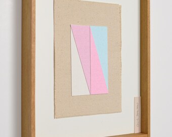 Anniversary Gift - Handmade Framed Textile Art, Colorful Geometric Fiber Wall Art, Modern Scandinavian Decor