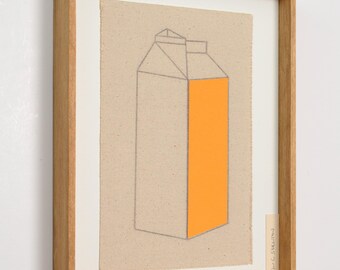 Juice Carton Art - Handmade Textile Art, Geometric Fiber Wall Art, Scandinavian Decor