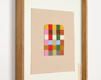 Scandinavian Textile Art – Colorful Geometric Wall Decor – Handmade Fiber Art Piece