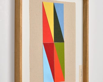 Canvas Wall Art - Handmade Framed Textile, Colorful Geometric Fiber Wall Art, Modern Scandinavian Decor