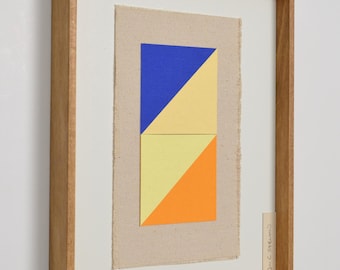 Art Deco Home Decor - Handmade Framed Textile Art, Colorful Geometric Fiber Wall Art, Modern Scandinavian Decor