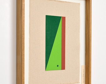 Handmade Framed Textile Art – Colorful Geometric Fiber Wall Art, Modern Scandinavian Decor