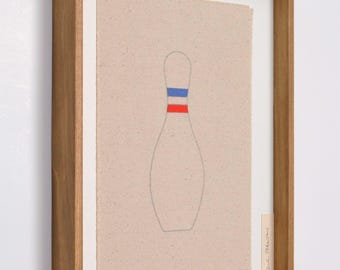 Scandinavian Bowling Pin Textile Art – Colorful Geometric Wall Decor – Handmade Fiber Art Piece
