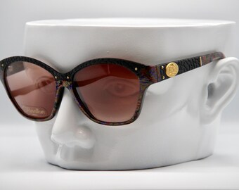 1980’s Revillon Paris Angular Black Sunglasses, Model Rome, Made in France 1980 main image 2