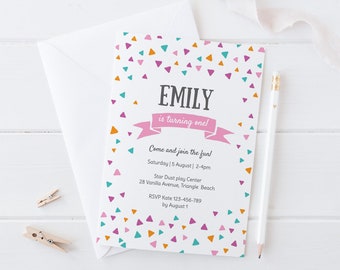 birthday invitation first birthday balloon invitation kids etsy