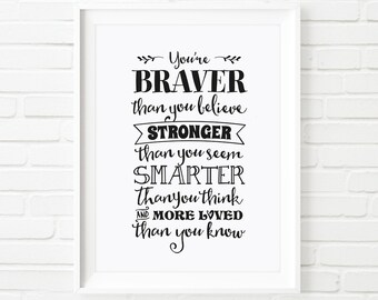 Digital Print Winnie The Pooh Quote Printable Art Youre Etsy
