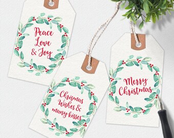 printable christmas gift tags christmas printable christmas etsy