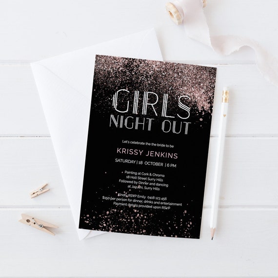 Bachelorette party invitation girls night out Invitations | Etsy