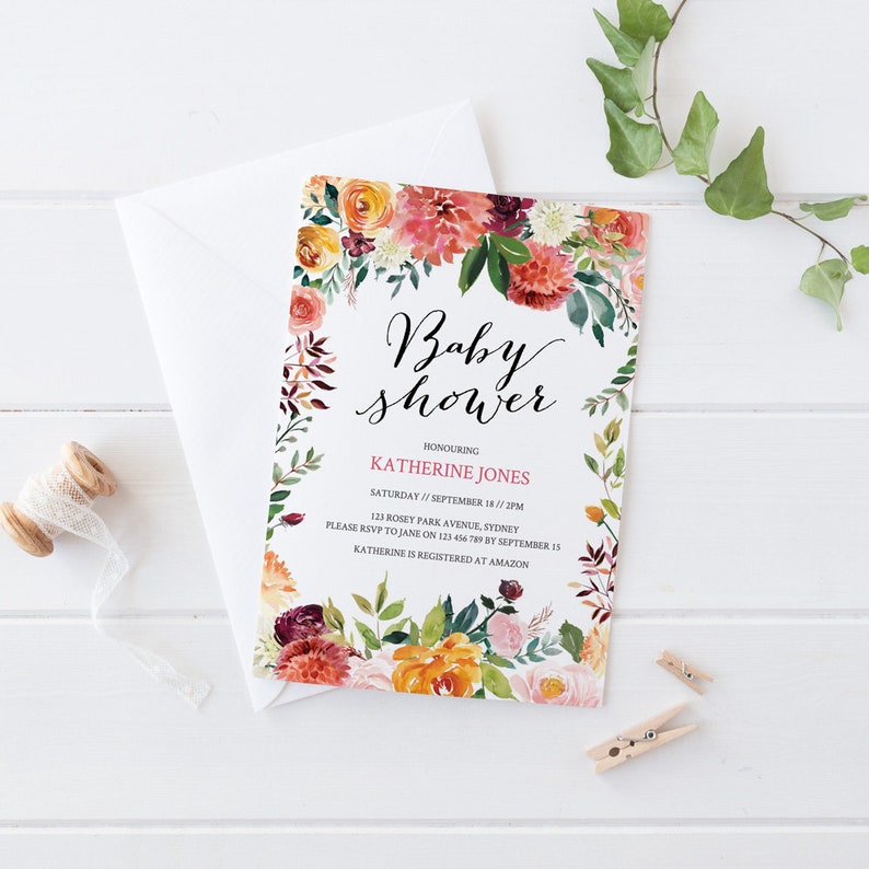 spring baby shower invitations