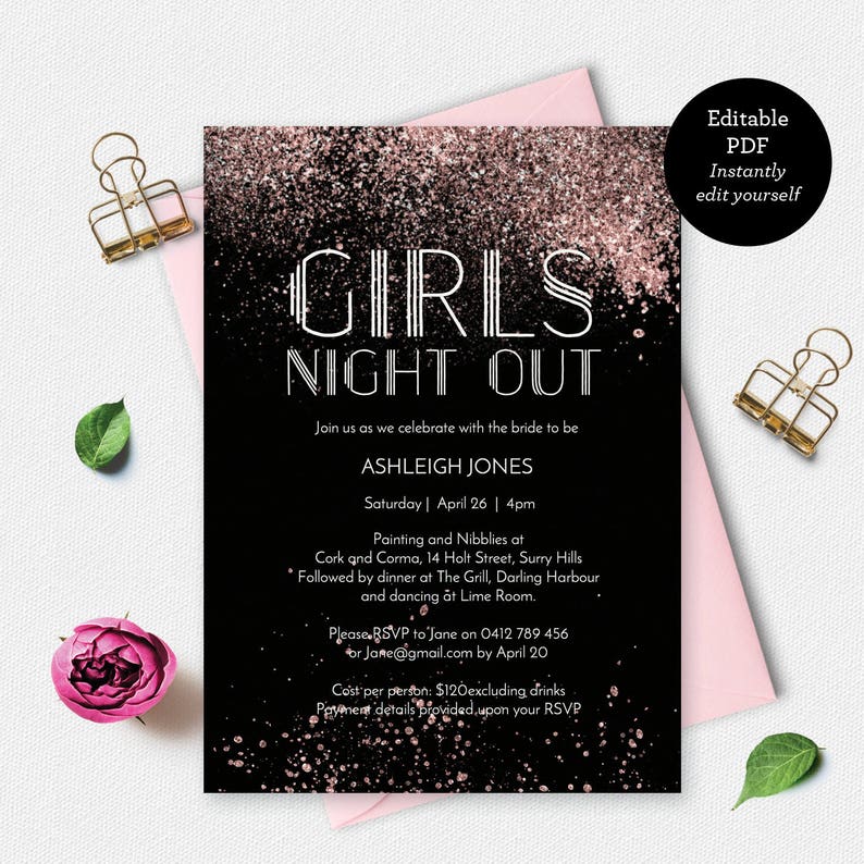 Bachelorette party invitation girls night out Invitations | Etsy