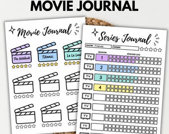 Movie Journal Printable | Movie Tracker & Log | TV Series Tracker | Film Review Journal | Movies Watched List | A4 A5 PDF