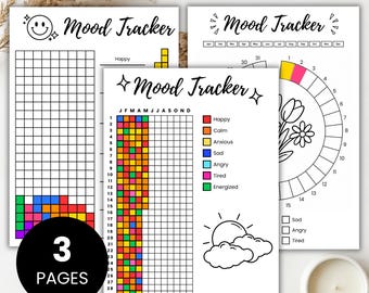 Mood Tracker Printable, Mood Journal, Emotion Tracker, Monthly Mood Chart, Mental Health Planner, Daily Mood Log PDF, A4 A5 US Letter