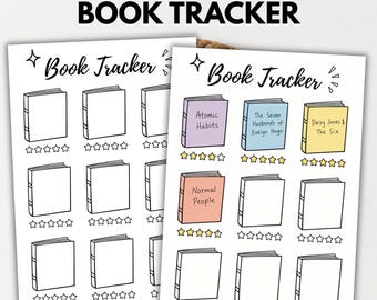 Book Tracker Printable, Reading Journal Page, Book Review Template, Reading Log PDF - A4 A5 Letter