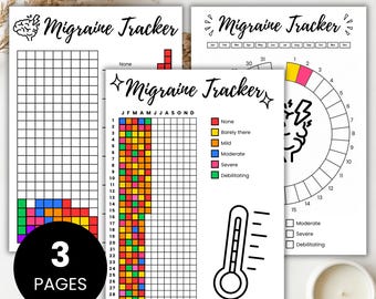 Migraine Tracker Printable, Symptom Tracker, Headache Log, Migraine Severity Journal, Chronic Illness Pain Tracker, Medical Log PDF