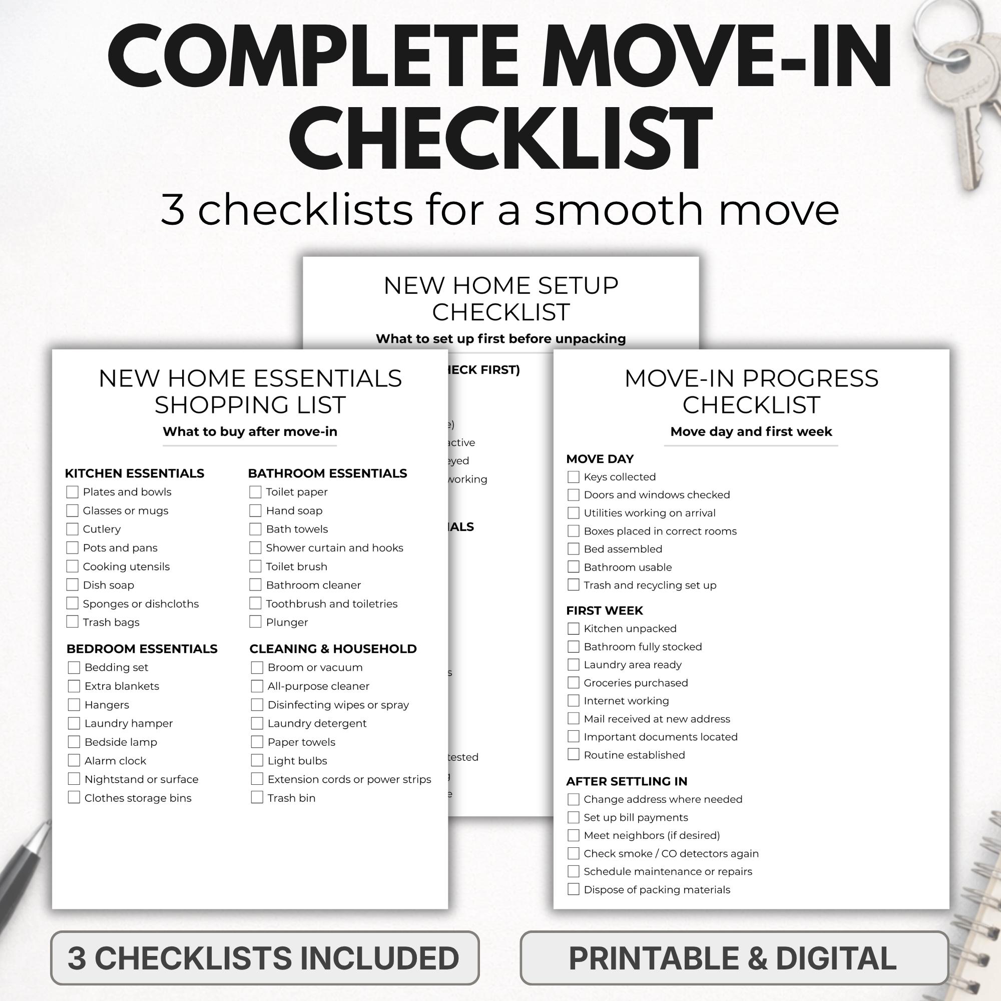 Senior Moving Checklist.pdf Moving Checklist | First Apartment Move in Checklist | New Home Setup ...