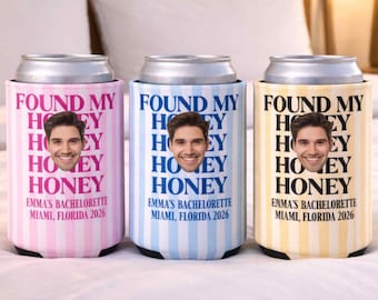Benutzerdefinierte Bräutigam Gesicht Koozie, lustige Bachelorette Dosenkühler, personalisierte Hochzeit Koozies, Foto Getränkehülle Bach Party Favor