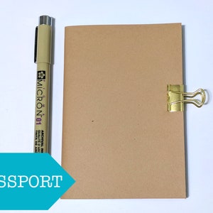 Insertion vierge pour carnet de passeport / / journal Kraft Midori Fauxdori - Bullet Journal - carnet de notes - papier adapté aux stylos plume