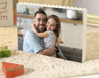 Building Block - Photo Upload - Gift For Dad, Father's Day, Birthday - Personalized Photo Block