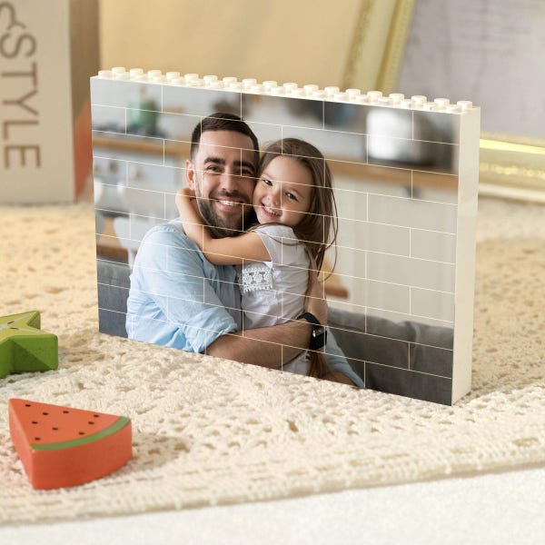 Building Block - Photo Upload - Gift For Dad, Father's Day, Birthday - Personalized Photo Block
