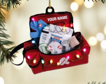 Personalized Sports Medicine Kit Christmas Ornament, Gift for Athletic Trainer