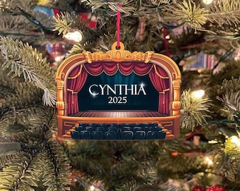 Personalized Theater Christmas Ornament, Broadway Marquee, Actor Gift