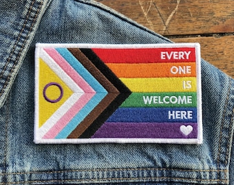 LGBTQ+ Pride Embroidered Patch – Inclusive Safe Space Design (Iron On/Sew On)