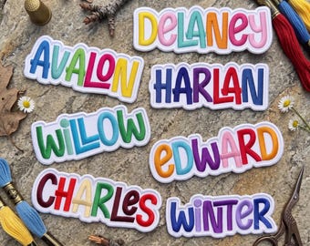 Personalized Name Embroidered Patch, Custom Name Iron On Patch, Colorful Letter Patch, Custom Sew On Applique for Jacket Backpack Hat
