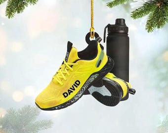 Custom Running Shoe Christmas Ornament, Marathon Gift