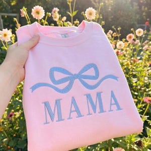Mama Bow Embroidery Design, Coquette Mom Machine Embroidery File (Digital Download)