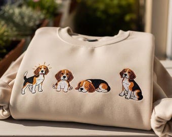 ビーグル犬の刺繍デザイン｜3～7インチ（デジタルダウンロード）