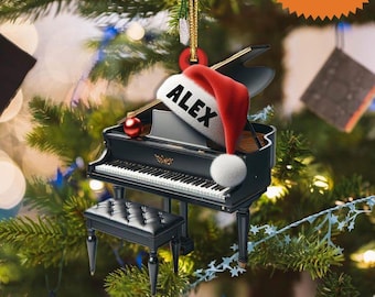 Personalized Piano Christmas Ornament, Musician Gift