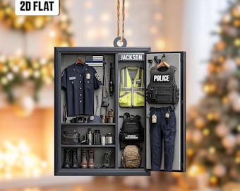 Personalized Police Ornament, Custom Name Christmas Holiday Ornament