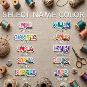 Custom Colorful Name Patch, Personalized Bold Font Iron On Badge, Embroidered Name Tag for Kids Backpacks & Uniforms image 7