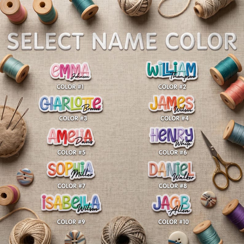 Custom Colorful Name Patch, Personalized Bold Font Iron On Badge, Embroidered Name Tag for Kids Backpacks & Uniforms image 7