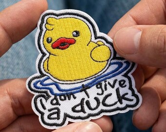 Embroidered Rubber Ducky Patch: Funny Pun Iron-On for Jackets, Backpacks (3-6 Inches)