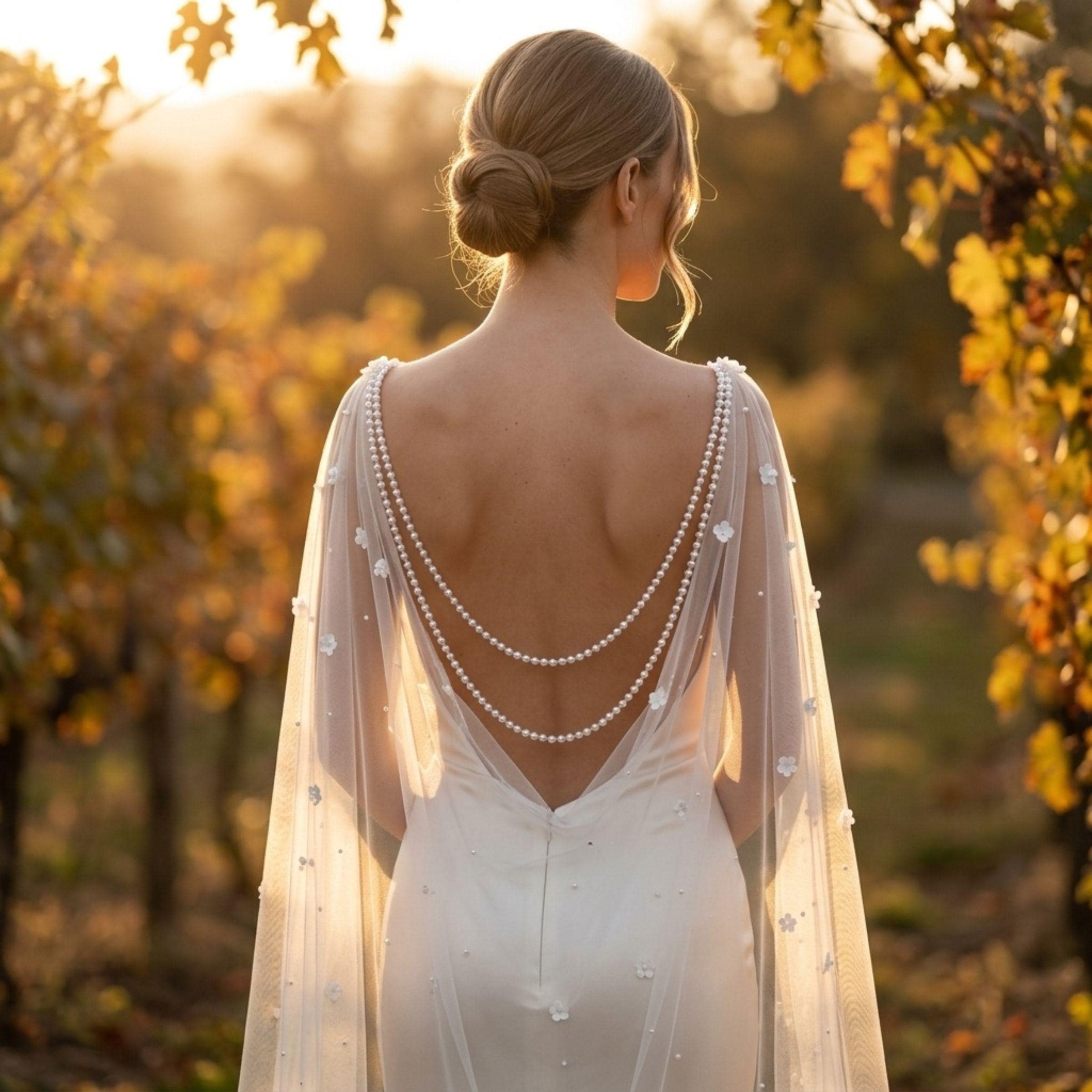 veil for backless dress Bridal Cape cape veil strapless dress Black Satin Backless Maxi Size:37 / 14 ½ 280cm in length giftsunder125