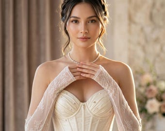 Guantes de novia de encaje, guantes largos de boda, guantes de novia de encaje, guantes de novia sin dedos, accesorios de boda, accesorios de novia