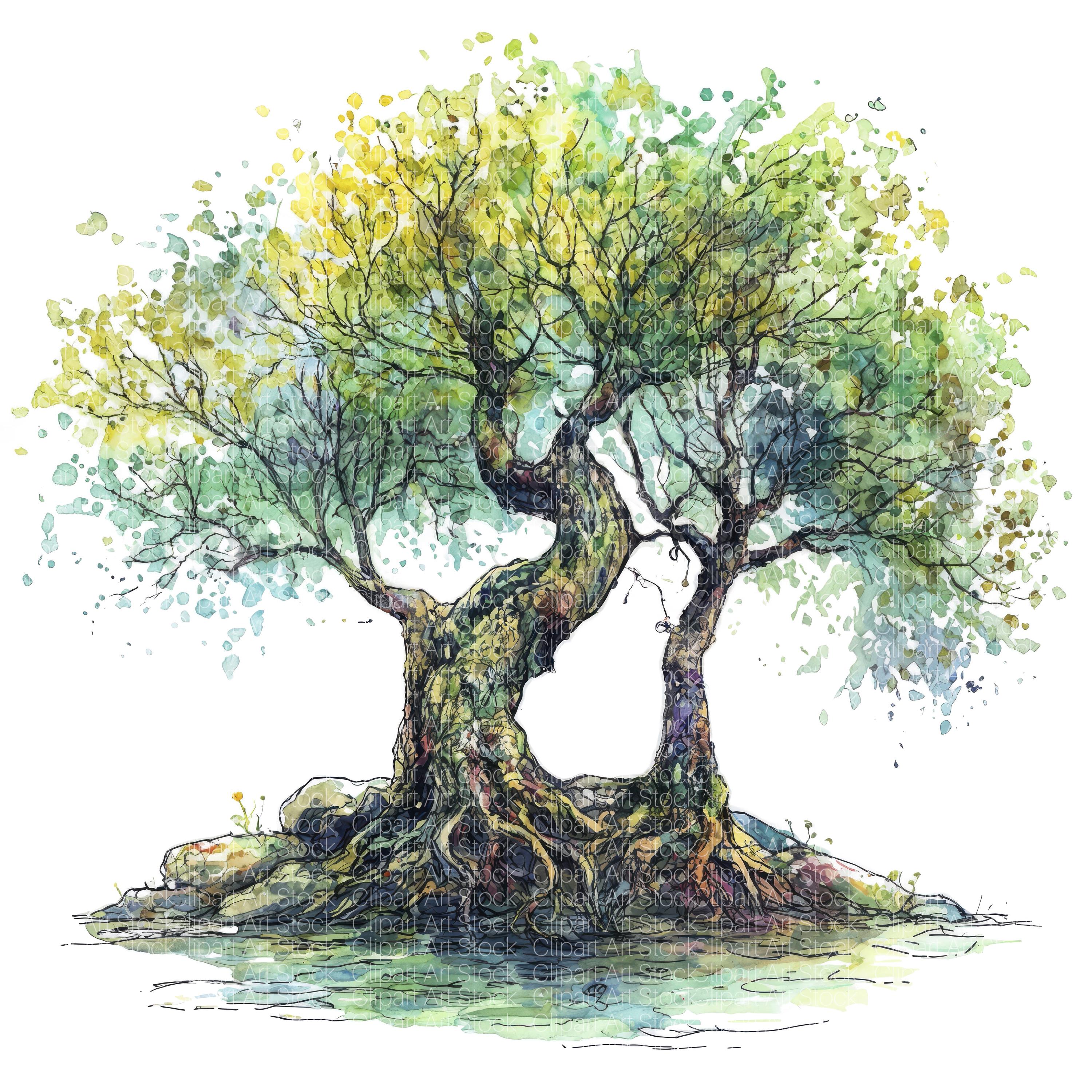 12 Tree of Life Clipart | Watercolor Whimsical Tree | Printable ...