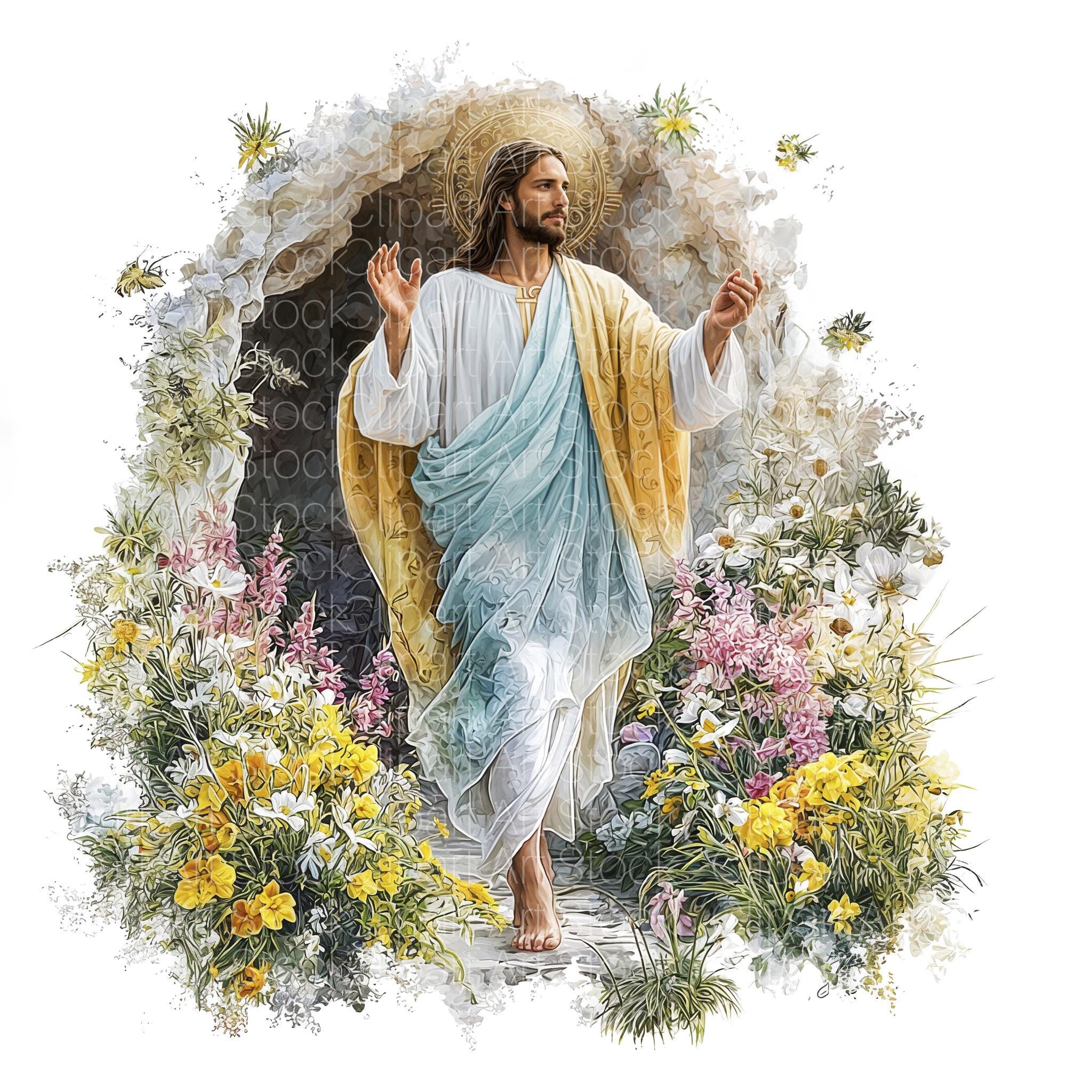 11 Risen Jesus Clipart | Easter Resurrection, Religious Printable