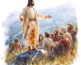 12 Jesus Teaching Clipart | Jesus Talking,  Christian Printable Illustration JPG, Digital Download, Paper Craft, Junk Journal, Scrapbooking