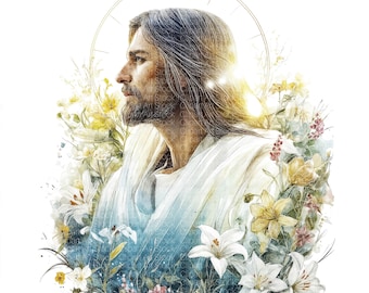 13 Watercolor Jesus Clipart | Christian Religious | Printable Illustration JPG | Digital Download | Paper Craft | Scrapbooking |Junk Journal