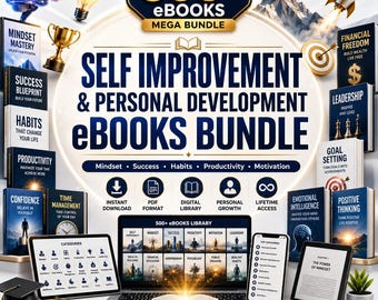 Pacchetto di oltre 500 eBook su crescita personale e sviluppo individuale / Mentalità, successo, produttività, abitudini, motivazione in formato PDF