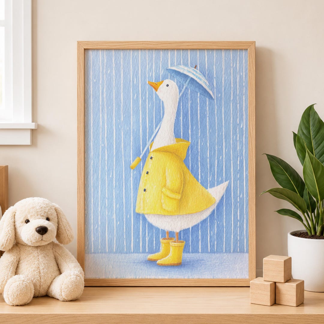 Cute Silly Goose Wall Art Poster, Whimsical Animal Nursery Print ...