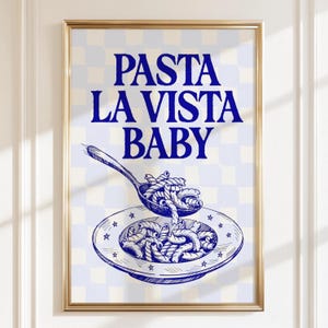 Pasta Baby Kitchen Print, Rolig pastaväggkonst, Italiensk matposter, Retro köksdekor, Pastaälskare Gåva