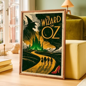 Plakat Czarnoksiężnika z Krainy Oz: Emerald City, Żółta Ceglana Droga, Fantasy Art (Pobranie cyfrowe)