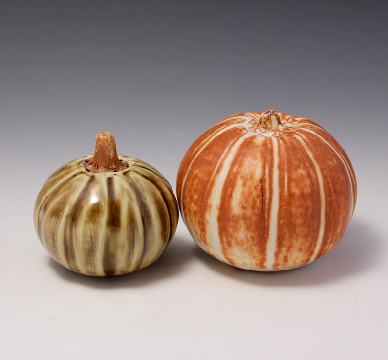 2 Wheel-thrown clayporcelain pumpkins by Hsin-Chuen Lin \u6797\u65b0\u6625