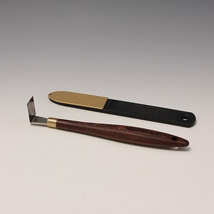 A Tungsten Carbide L-shaped Trimming Tool (TCW-2, Rectangle-Shaped) with Wenge Wooden Handle+Diamond file Designed by Hsin-Chuen Lin